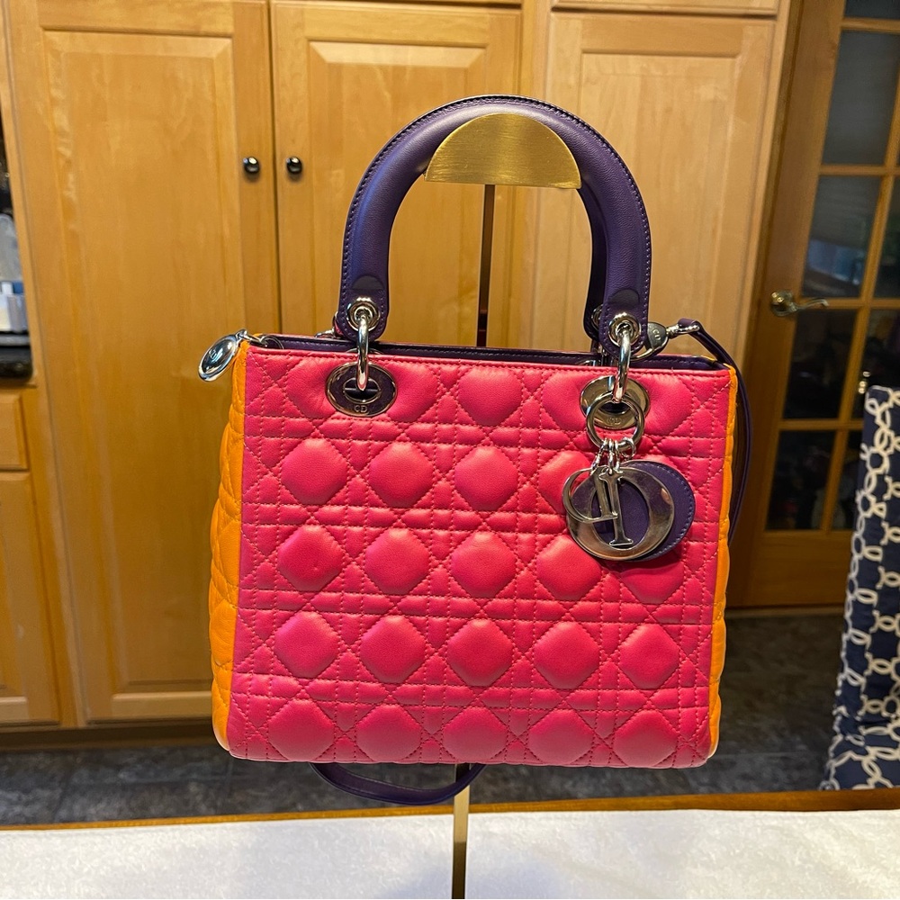 Dior Tri color Cannage Crossbody Satchel - Picture 1 of 13